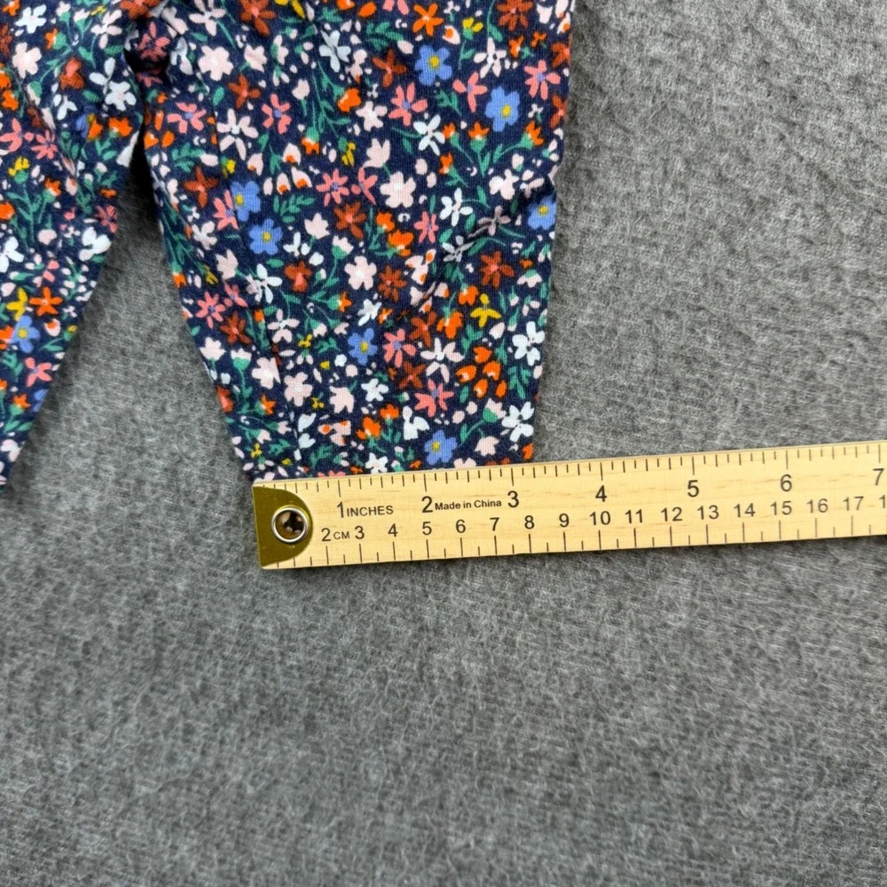 Carter's Floral Pants Kids 3M Navy Blue Pink Orange Cotton Bow‎ Leggings